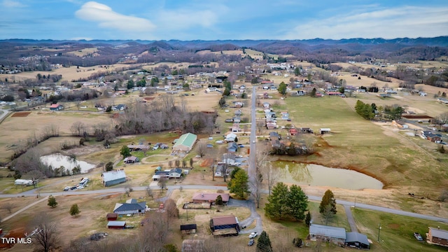 aerial view featuring a mountain view