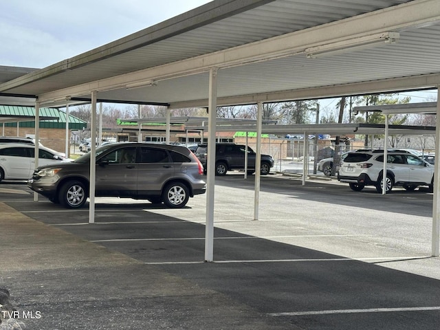 view of covered parking lot