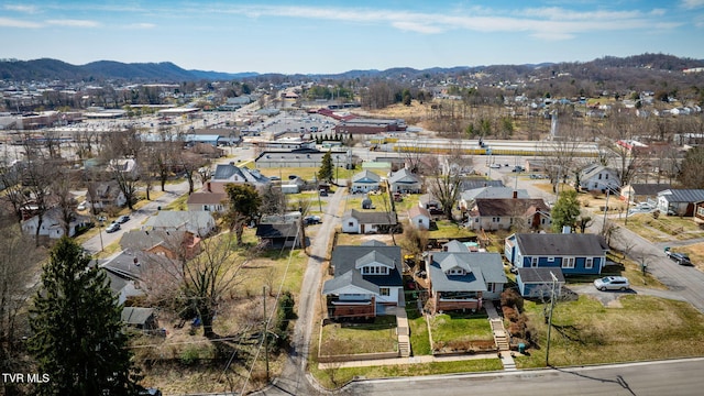 bird's eye view with a mountain view and a residential view