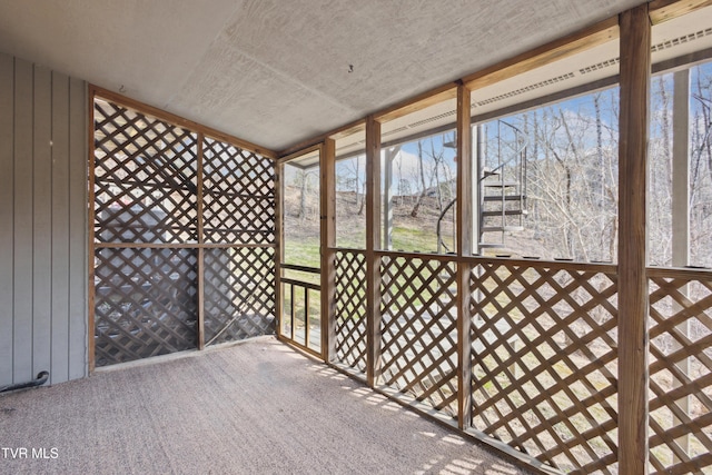 view of unfurnished sunroom