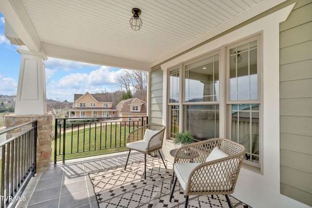 balcony with a residential view