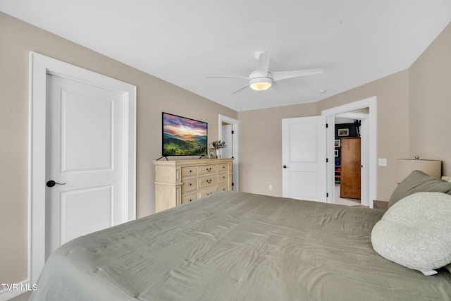 bedroom featuring a ceiling fan