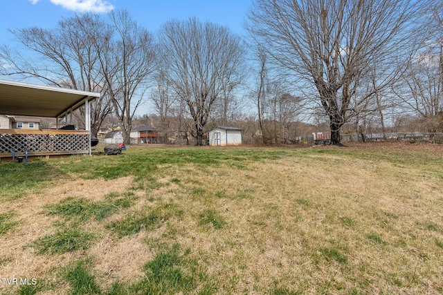 view of yard with a storage unit and an outdoor structure