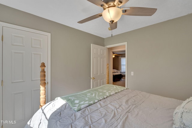 bedroom with a ceiling fan