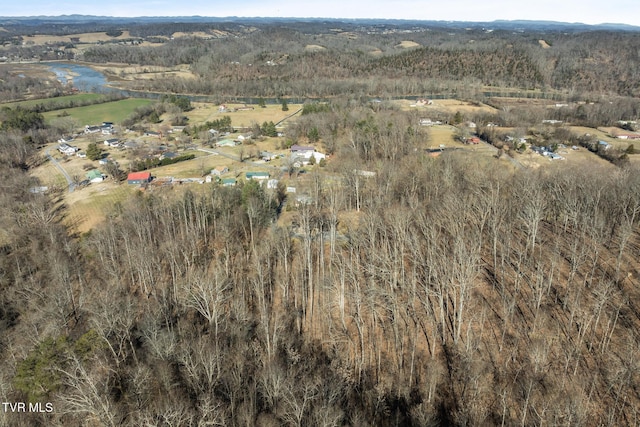 birds eye view of property with a rural view