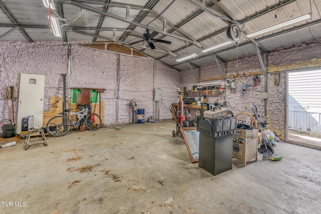 garage featuring metal wall