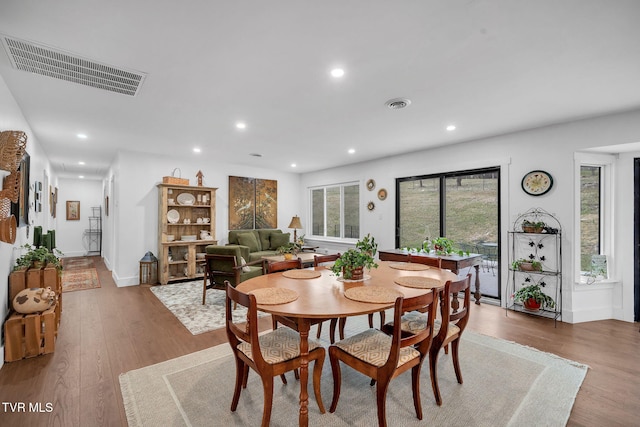 2256 Boones Creek Rd, Johnson City, TN 37615 - dining space with visible vents, recessed lighting, and wood finished floors