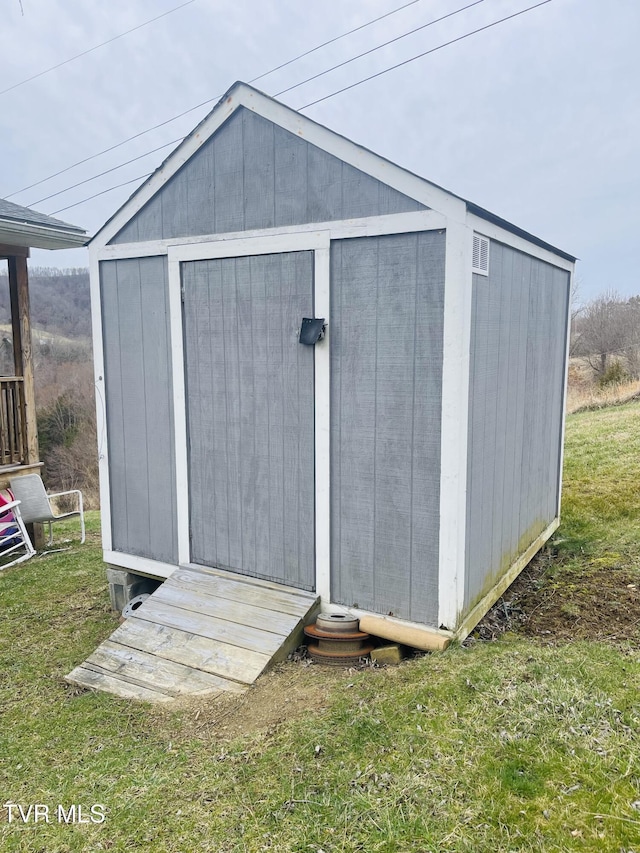 view of shed