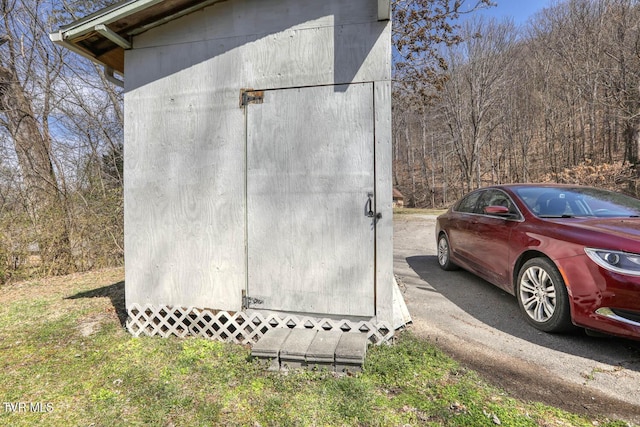 view of shed