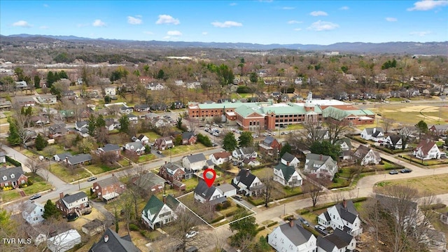 aerial view with a residential view