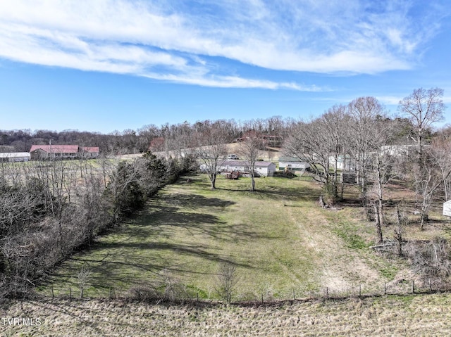 view of yard with a rural view