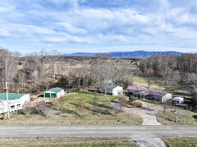 aerial view featuring a mountain view