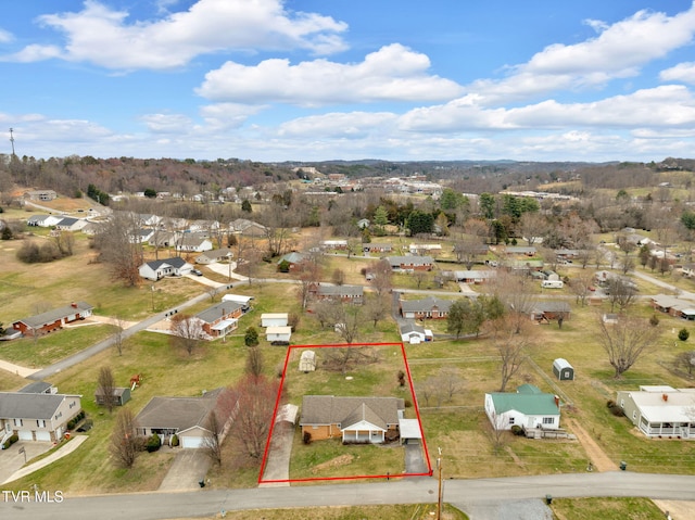 drone / aerial view featuring a residential view