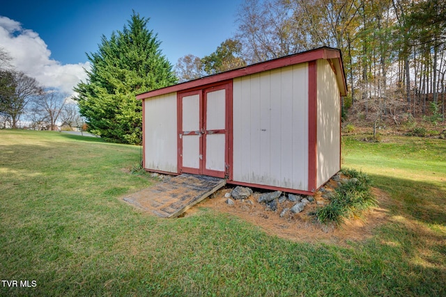 view of shed