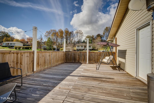 wooden deck with fence