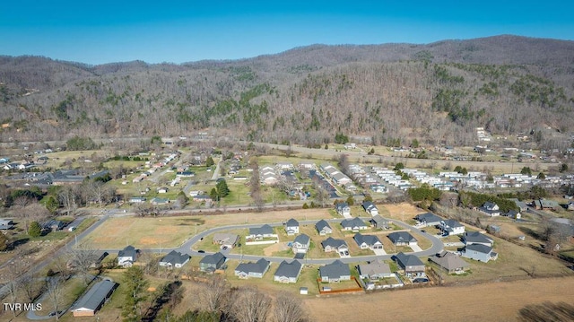 bird's eye view with a mountain view and a residential view