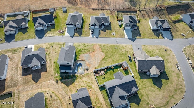 aerial view with a residential view