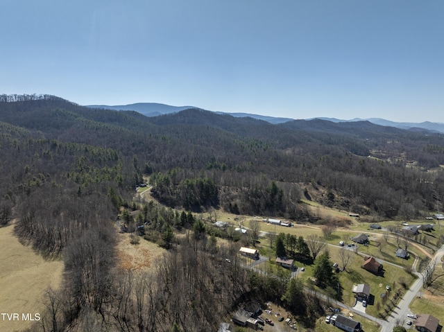 mountain view with a view of trees