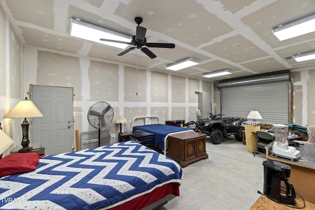 bedroom with concrete flooring