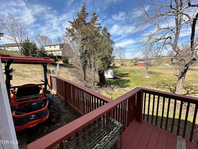 deck with a lawn