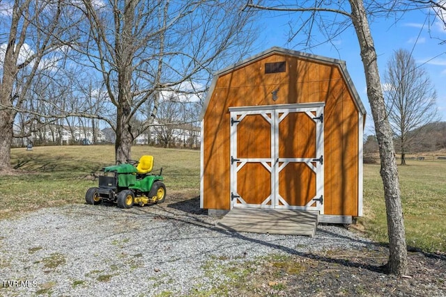 view of shed