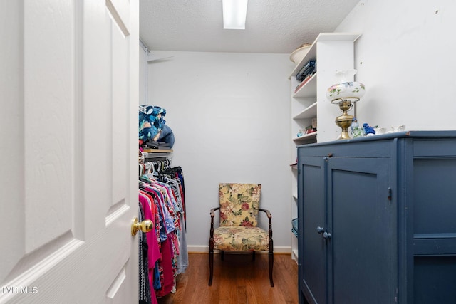 spacious closet with wood finished floors