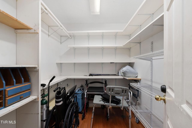 interior space featuring dark wood-style floors