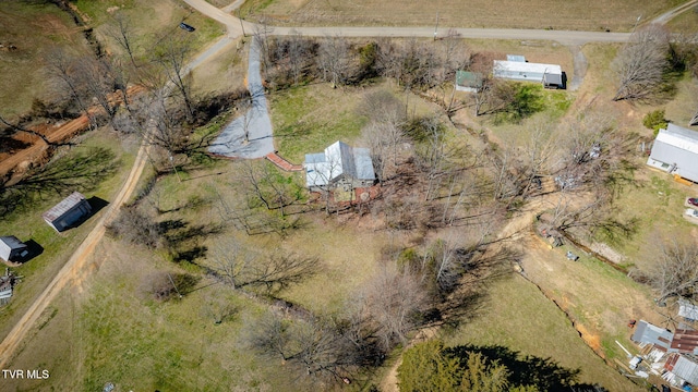 bird's eye view with a rural view