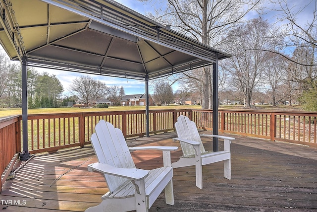 deck featuring a gazebo