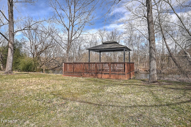 view of yard with a gazebo