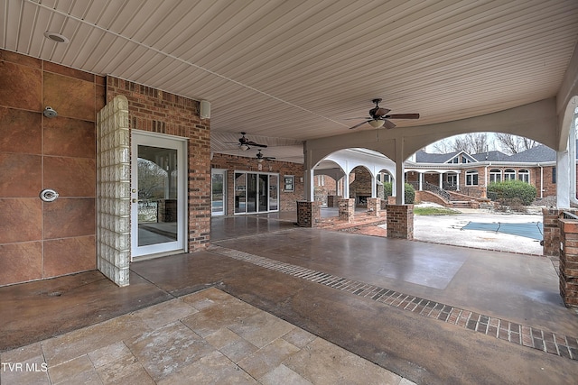 view of patio with a ceiling fan