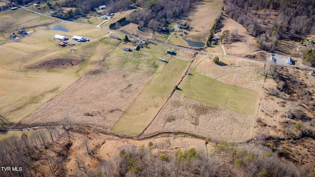 bird's eye view featuring a rural view