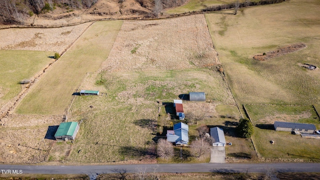 bird's eye view with a rural view