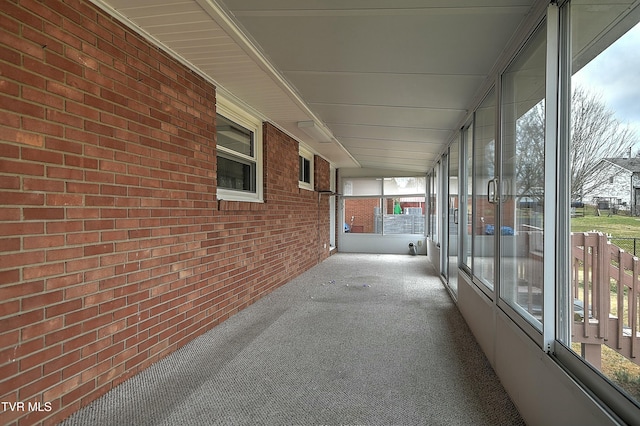 view of unfurnished sunroom