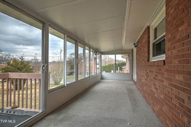 view of unfurnished sunroom