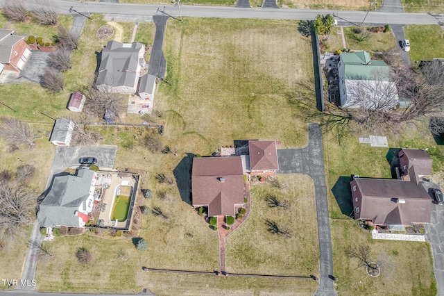 aerial view featuring a residential view