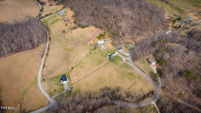 drone / aerial view featuring a rural view