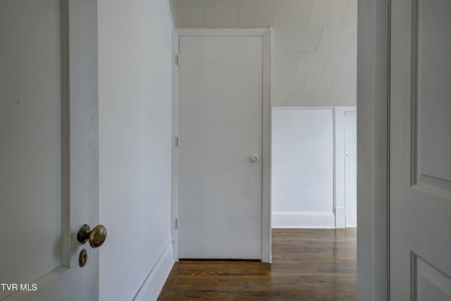 hall featuring dark wood-style floors