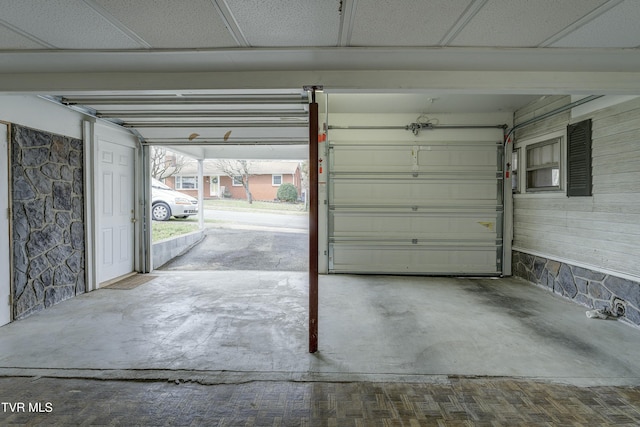 view of garage