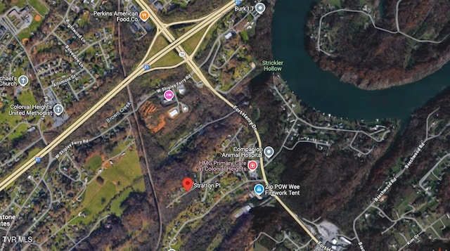 129 Stratton Pl, Kingsport, TN 37663 - aerial map of property and surrounding area