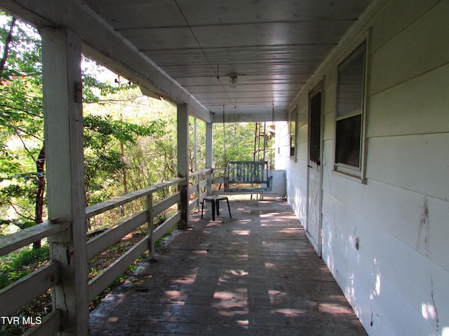 deck with a porch