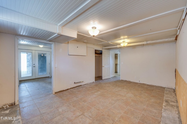 spare room with french doors