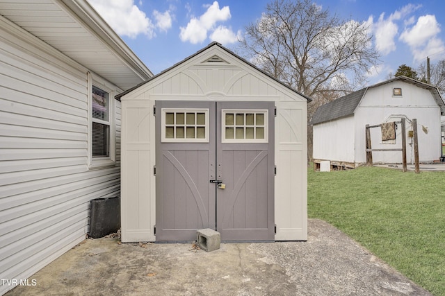 view of shed