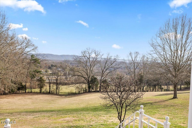 view of yard featuring a mountain view