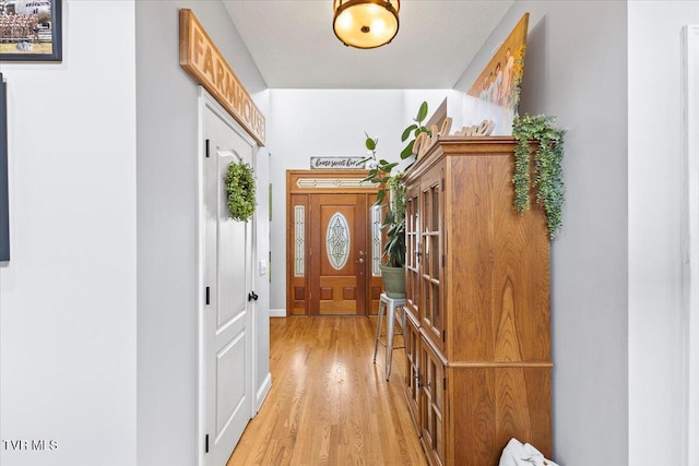 entrance foyer featuring light wood-style flooring