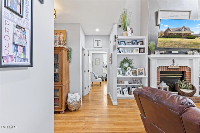 hallway featuring wood finished floors