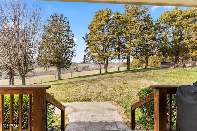 view of yard with fence