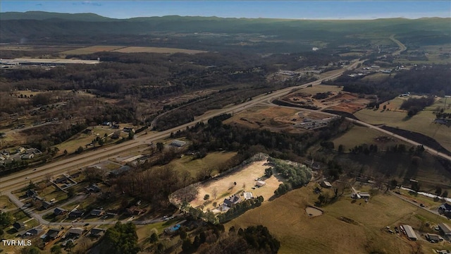 bird's eye view featuring a mountain view