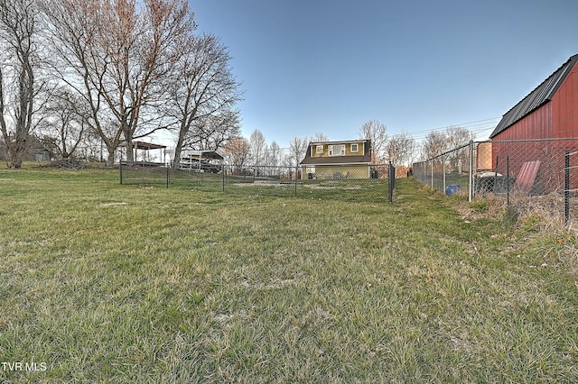 view of yard with fence