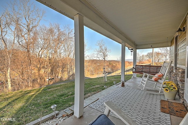 view of patio with a porch